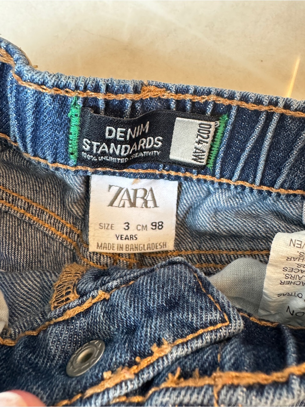 Zara Kids Dark Blue Distressed Denim Jeans - Picture 2 of 5